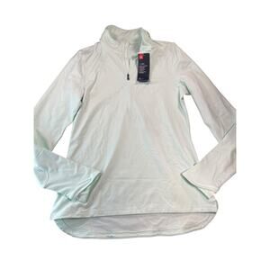NWT Under Armour Light Green Fitted ColdGear Half Zip Sweatshirt Size Medium